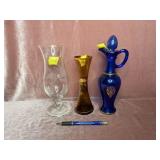 Oil Cruet, Clear Glass Vase, Amber Vase
