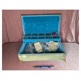 Velvet Jewelry Box with Costume Jewelry