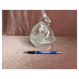 Clear Glass Bunny on a Nest - 6.25"