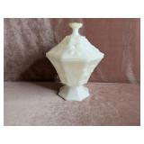 Milk Glass Covered Candy Dish