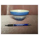 Antique Stoneware Crock Bowl - Blue