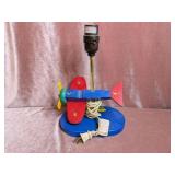 Blue Alkalite Lamp; Wooden Airplane Lamp