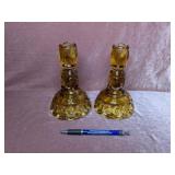 Amber Moon & Stars Candlestick Holders