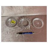 (3) Candlewick Glass Coasters