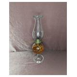 Carnival Glass Kerosene Lamp - 15.25"
