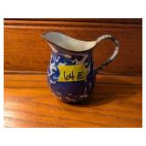 Blue Swirl Granite Ware Round Bottom Pitcher