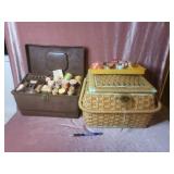 Vintage Sewing Box with Contents