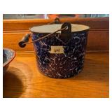 Blue Swirl Granite Ware Stock Pot