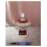 Westmortland Cranberry Candy Dish with Lid