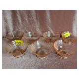 (7) Pink Depression Glass Custard Cups