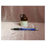 Tiny Brown & White Crock Jug - 3.25"