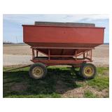 Orange Gravity Wagon on Running Gear