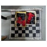 Cloth Checkers Board & Pieces