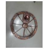 Tin Wagon Wheel Western Decoration