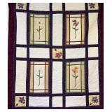 Flowers in the Window Quilt - 66" x 80"