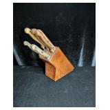 Kitchen Knives in Wooden Knife Block