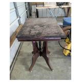 Antique Marble Top Side Table on Casters
