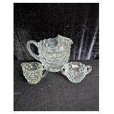 American Fostoria Pitcher & Creamer & Sugar
