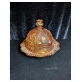 Carnival Glass Imperial Rose Butter Dome
