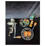 (2) Cast Iron Trivets; Darner, Mug Brush