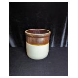 Brown & White 1 Gal Crock