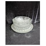 (3) Clear Glass Serving Bowls, (2) Serving Trays