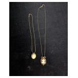 (2) Cameo Broach Necklaces