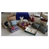 CONTENTS OF CLOSET: DECORATIONS, CHRISTMAS DECOR,