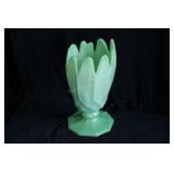 JADITE TYPE GREEN VASE - UNMARKED - 11.25"