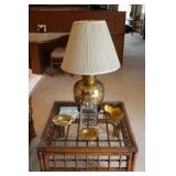 LAMP - 30", (2) ASHTRAYS, DECOR MISC