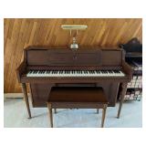 WURLITZER PIANOLA WITH BENCH & DESK LAMP