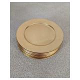 (12) GOLD PLASTIC CHARGERS