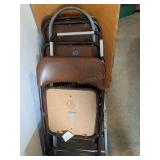 (4) CARD TABLE CHAIRS WITH CARD TABLE, STEPSTOOL