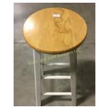 White barstool w/ unpainted seat