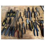 Stanley screw drivers, pliers, misc.