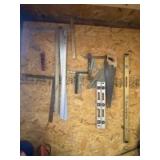 Misc. tools incl. levels and squares