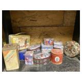 Vintage Kungfu lunch box & misc. tins