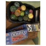 Super balls, dominoes