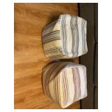 Striped poufs