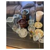 Misc. decor incl. striped vase