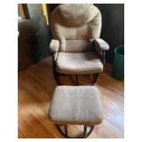 Swivel glider with foot stool
