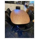 Vintage dining table w/leaf & 6 chairs