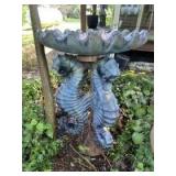 Seahorse birdbath