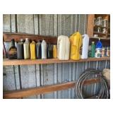 Lots of motor oil, brake fluid, etc.