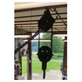 Heavy Engine hoist and chains.