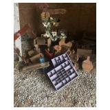 Lots of hand crafted wood decor