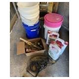 Buckets, bungy cords & misc.