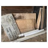 scrap plywood, pipe/conduit