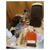 Toaster, George foreman grill, and miscellaneous