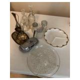 Miscellaneous oil and vinegar bottles, And other